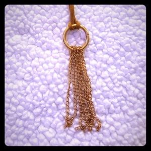 Gold and brown leather necklace!!